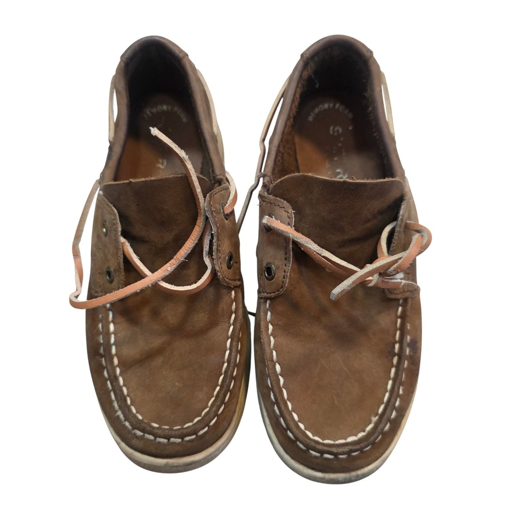 Sperry Cup II Boat Boys Brown Leather Shoes STK261419 Size 1.5M